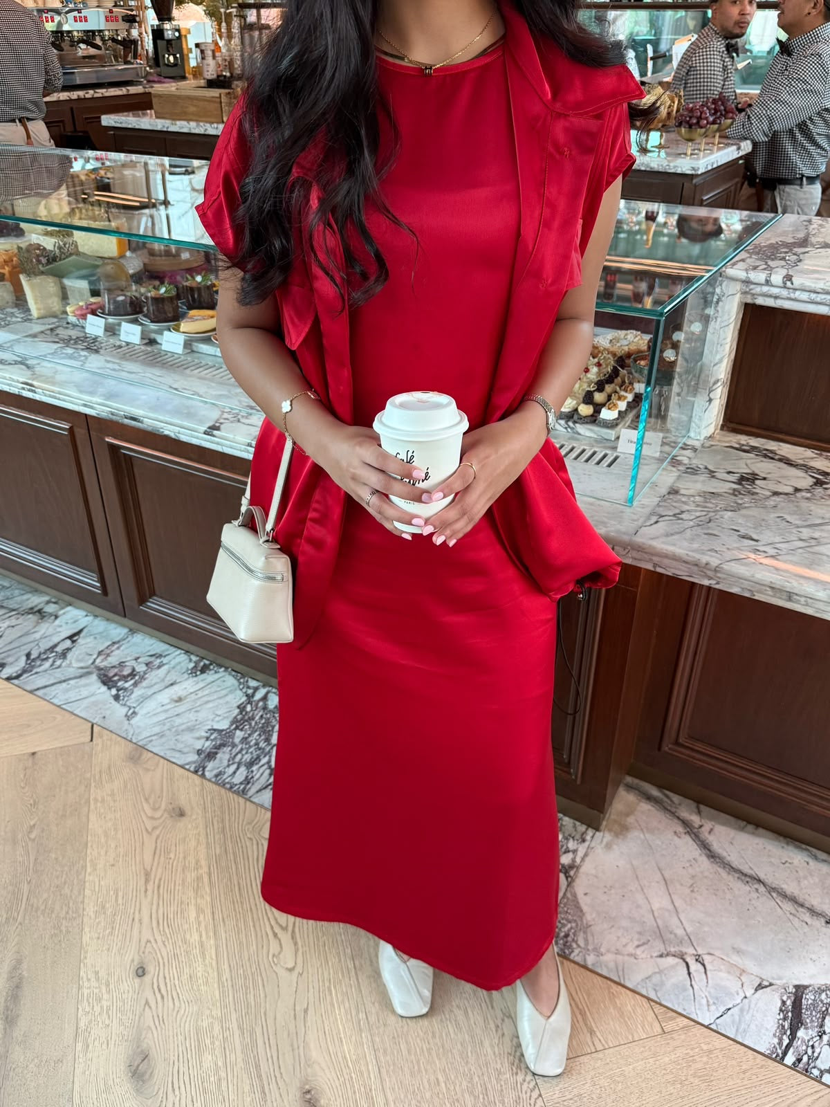 Red Satin Set