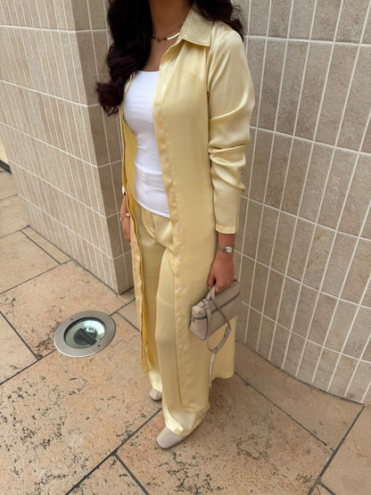Yellow satin set